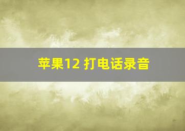 苹果12 打电话录音